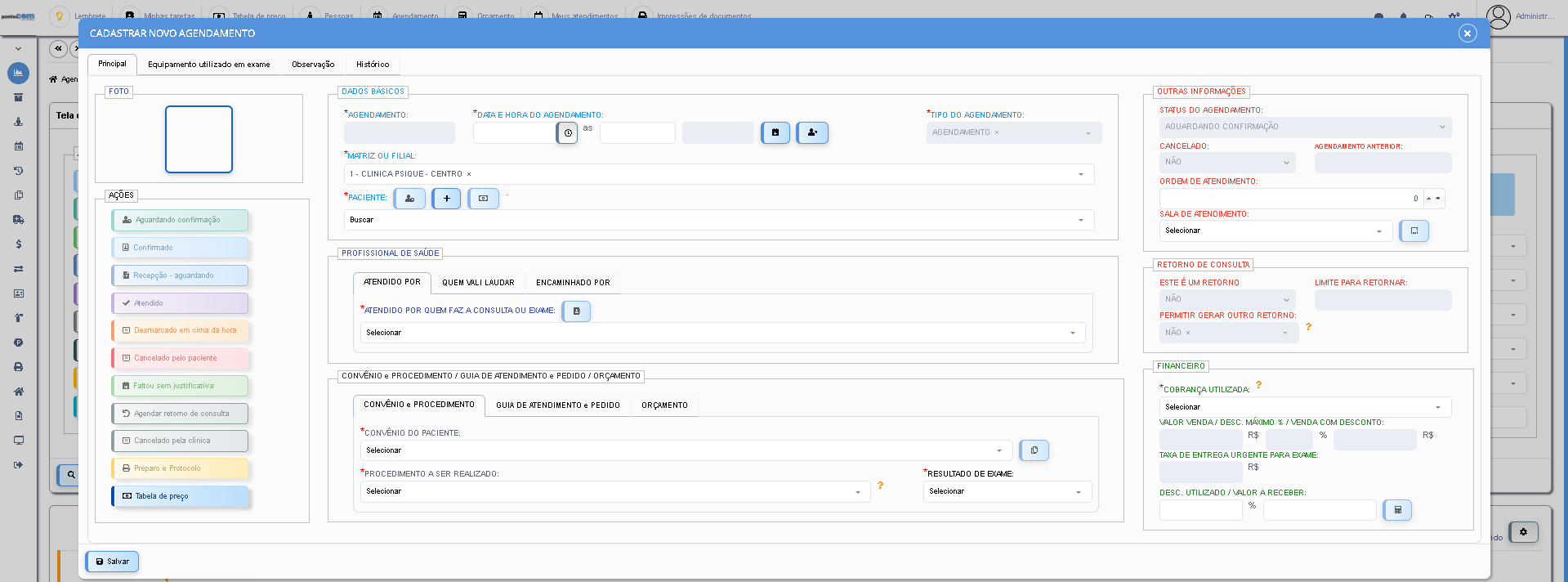 Agenda inteligente do GestorWeb