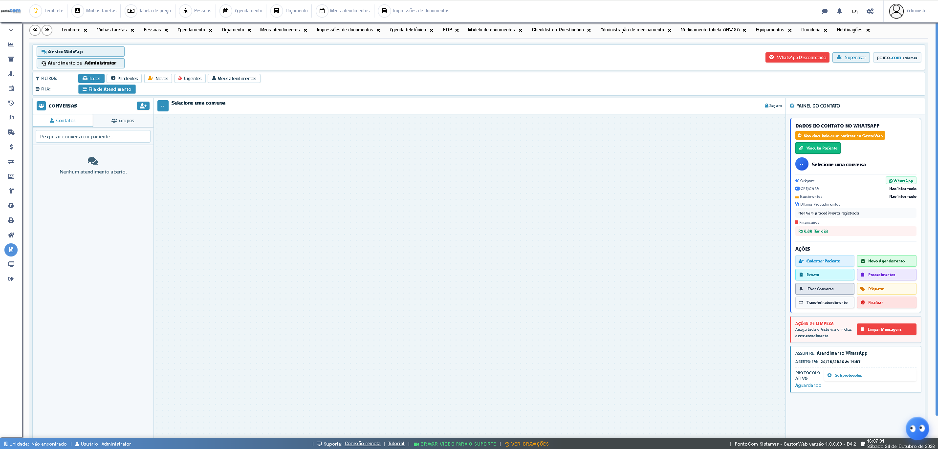 Módulo GestorWebZap integrado ao ERP
